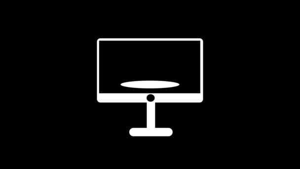 Computer Monitor Dollar Sign Animated Screen Black Background — Stok video