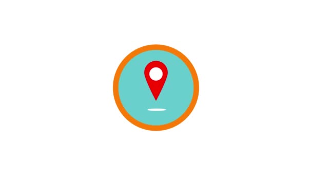 Minimalist Location Pin Icon Animated Abstract Background — Videoclip de stoc
