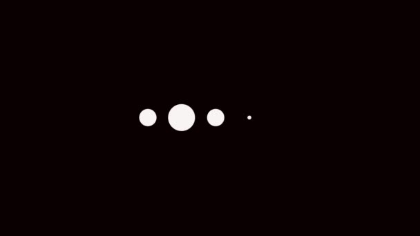 Animation Four Dot Circles Blinking Row Black Background — Stock Video