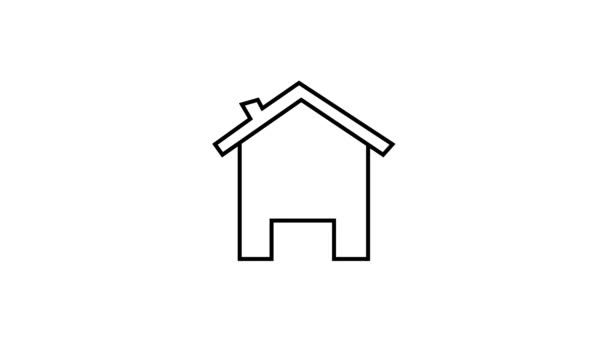 白色背景上的动画自画像屋房地产图标 — 图库视频影像