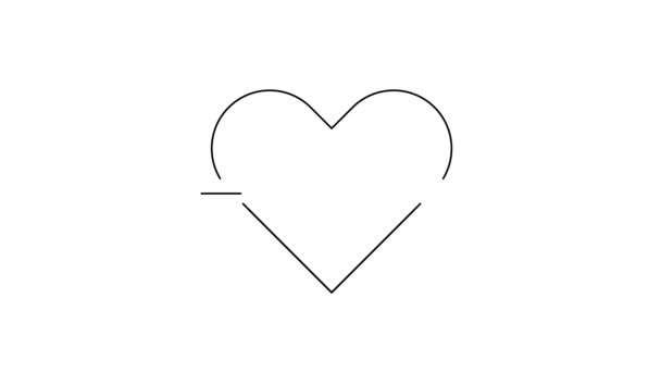 Animated Icon Black Color Heart White Background — Stock Video