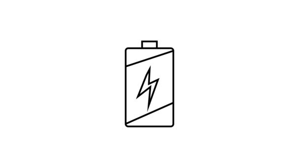 Icono Animado Del Cargador Batería Sobre Fondo Blanco — Vídeos de Stock