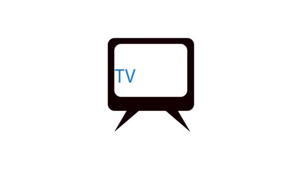 Icono Televisión Animada Sobre Fondo Color Blanco — Vídeos de Stock