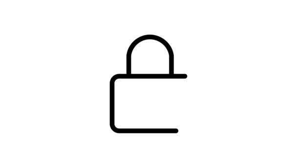 白い背景にアニメーションパスワードロック — ストック動画