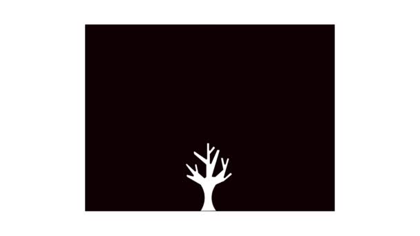 Анімовані Ефекти Вирубки Лісів Піктограма Лінії Білому Тлі — стокове відео