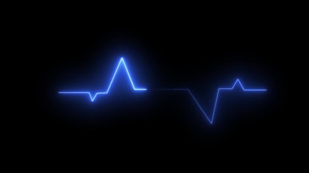 Серцевий Ритм Монітора Синій Яскравий Яскравий Іконка Дизайну Петлі Анімований — стокове відео