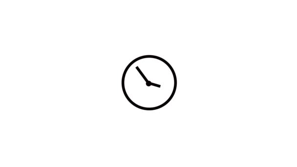 Time Lapse Clock Animated Timer Moving Arrows White Background — Stock Video