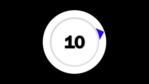 Digital Timer Second Countdown Displayed Animated Black Background — Stock Video