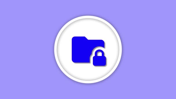 Bezpieczeństwo Danych Blokada Prywatności Animowana Fioletowym Tle — Wideo stockowe