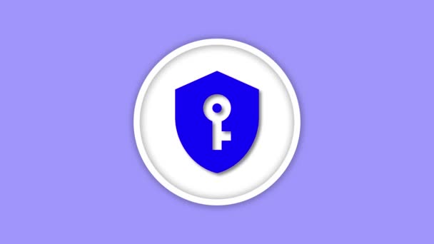 Conceito Segurança Digital Com Ícone Escudo Símbolo Chave Animado Fundo — Vídeo de Stock