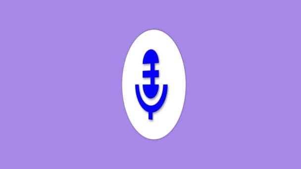 Піктограма Мікрофона Анімована Фіолетовому Фоні — стокове відео