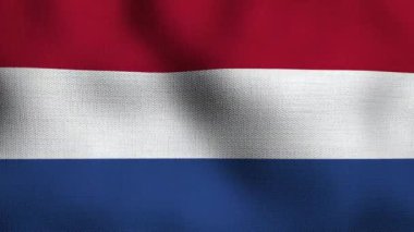 Gerçekçi ulusal bayrağın rüzgarda dalgalanması. Hollanda bayrağı..