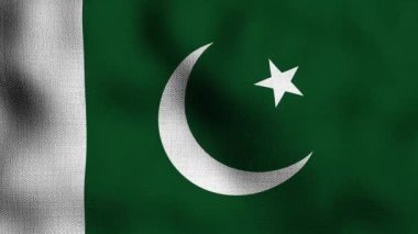 Gerçekçi ulusal bayrağın rüzgarda dalgalanması. Pakistan bayrağı..