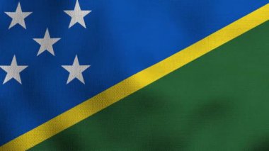 Gerçekçi ulusal bayrağın rüzgarda dalgalanması. Solomon Adaları bayrağı.