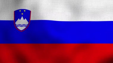 Gerçekçi ulusal bayrağın rüzgarda dalgalanması. Slovenya bayrağı.