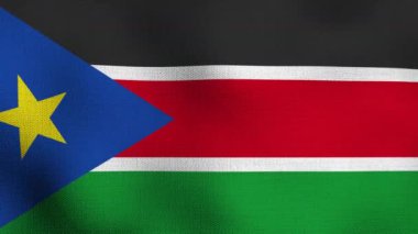 Gerçekçi ulusal bayrağın rüzgarda dalgalanması. Güney Sudan bayrağı.