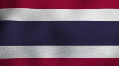 Gerçekçi ulusal bayrağın rüzgarda dalgalanması. Tayland bayrağı.