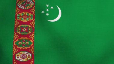 Gerçekçi ulusal bayrağın rüzgarda dalgalanması. Türkmenistan bayrağı.