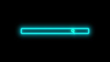 Koyu arkaplanda parlayan renkli dış hat simgesine sahip animasyon neon arama çubuğu.