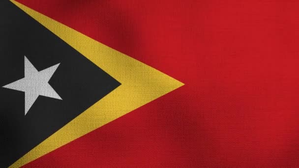 Bandera Nacional Realista Animada Ondeando Viento Bandera Timor Oriental — Vídeo de stock