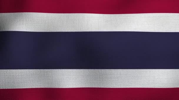 Animovaný Realistický Národní Vlajka Realistický Mávání Větru Thajská Vlajka — Stock video