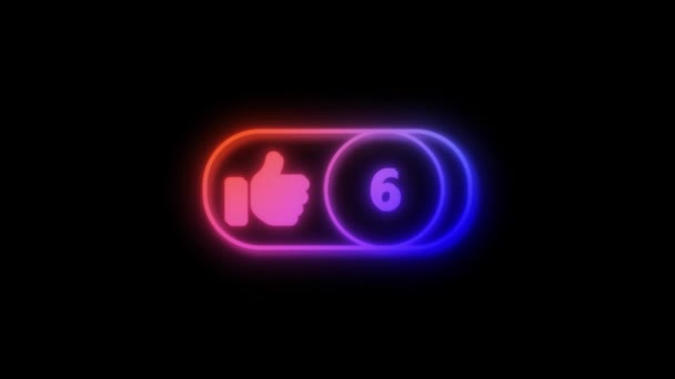 Neon Sign Thumbs Icon Number 780 Glowing Pink Green Animated — Stock Video