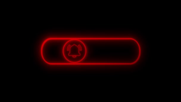 黑色背景上带有红色订阅字的动画霓虹灯标志 — 图库视频影像