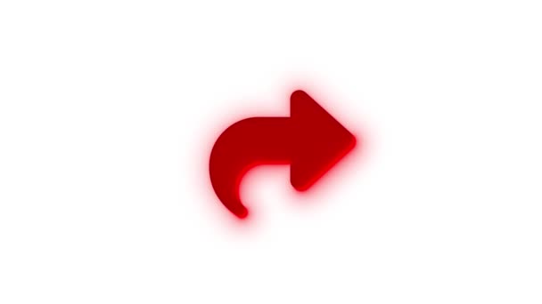 Icono Flecha Roja Animada Sobre Fondo Blanco — Vídeos de Stock