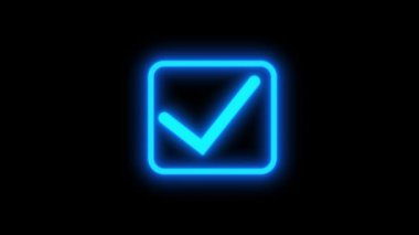 Koyu arkaplanda neon mavi işaretleme simgesi canlandırıldı.
