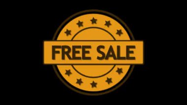 Siyah arka planda yıldızlı ücretsiz satış rozeti.