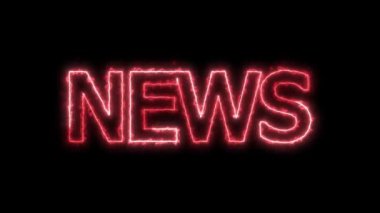Siyah bir arkaplanda NEWS kırmızı renkli neon işareti.