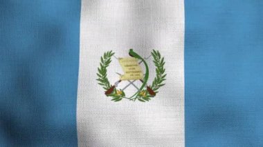 Gerçekçi ulusal bayrağın rüzgarda dalgalanması. Guatemala bayrağı..