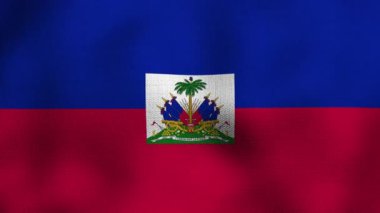Gerçekçi ulusal bayrağın rüzgarda dalgalanması. Haiti bayrağı..