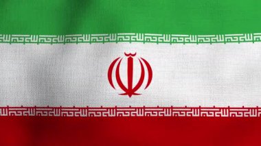 Gerçekçi ulusal bayrağın rüzgarda dalgalanması. İran bayrağı.