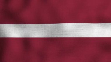 Gerçekçi ulusal bayrağın rüzgarda dalgalanması. Letonya bayrağı.