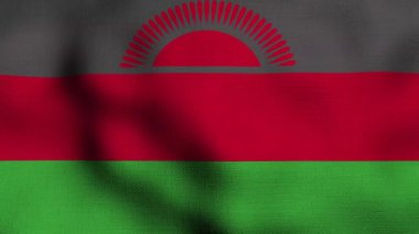 Gerçekçi ulusal bayrağın rüzgarda dalgalanması. Malawi bayrağı..