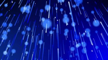 Yüksek hızlı internet bağlantısını temsil eden mavi fiber optik ışıkların soyut arkaplan canlandırması.