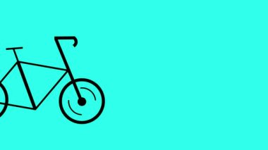 Cyan arkaplanda bisiklet simgesi canlandırıldı.
