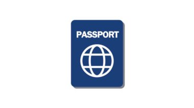 Uluslararası seyahat ve kimlik belgelerini sembolize eden küresel amblem içeren ikonik mavi pasaport kapağı.