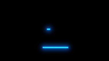 Siyah arka planda canlandırılmış bir laboratuvar matarasının neon mavi çizgisi.