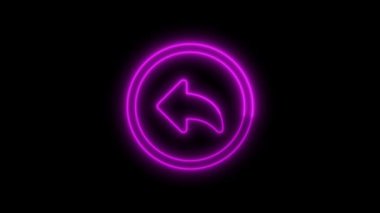 Neon mor makas sembolü canlandırılmış koyu bir arkaplan parlıyor..