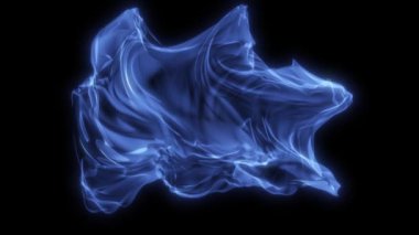 Siyah arkaplanda soyut mavi duman canlandırması.