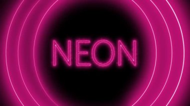 Koyu arkaplanda pembe harflerle parlayan neon tabela.