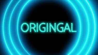 Kelime ORIGINAL neon çizgileri ile neon işareti koyu bir arkaplan üzerinde canlandırıldı.