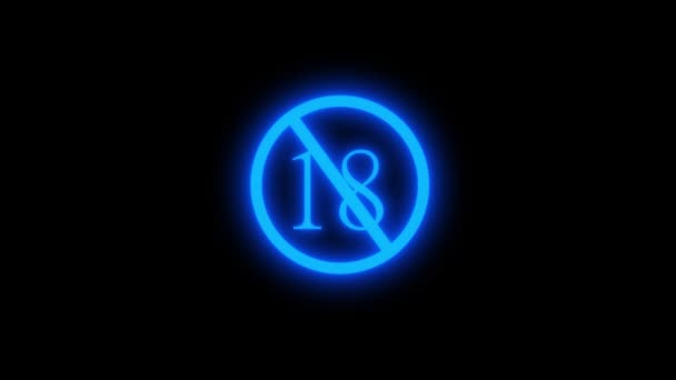 Azul Néon Sinal Brilhando Contra Fundo Escuro Animado — Vídeo de Stock