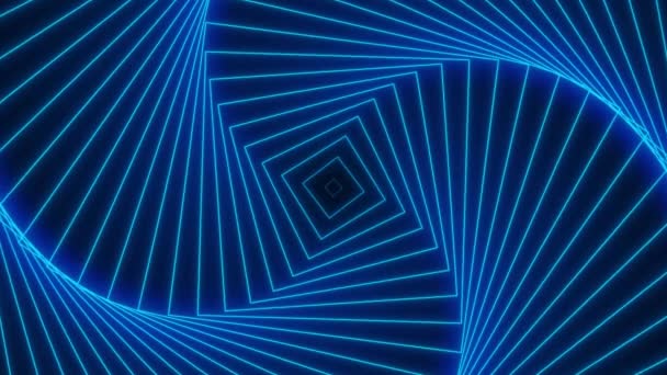 Linee Geometriche Astratte Blu Neon Animate Sfondo Nero — Video Stock