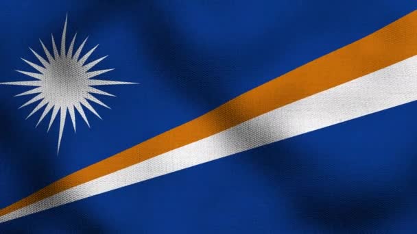 Bandera Nacional Realista Animada Ondeando Viento Islas Del Pabellón Marshall — Vídeos de Stock