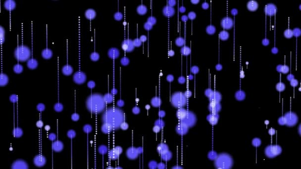 Absztrakt Digitális Háttér Animált Kék Részecskék Fénysugarak Szimuláló Futurisztikus Eső — Stock videók