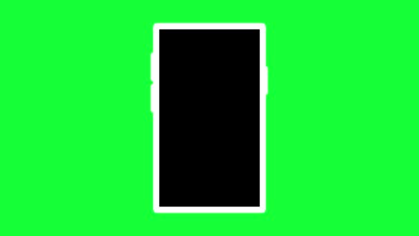 Smartfon Znakiem Dolara Animowane Ekranie Zielonym Tle — Wideo stockowe