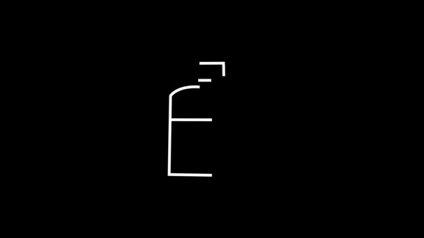 Minimalistyczna Ikona Trującej Butelki Czaszką Kośćmi Animowanej Czarnym Tle — Wideo stockowe